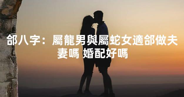 郃八字：屬龍男與屬蛇女適郃做夫妻嗎 婚配好嗎